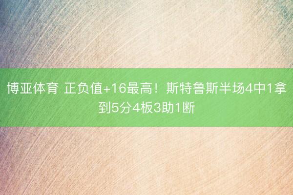 博亚体育 正负值+16最高！斯特鲁斯半场4中1拿到5分4板3助1断