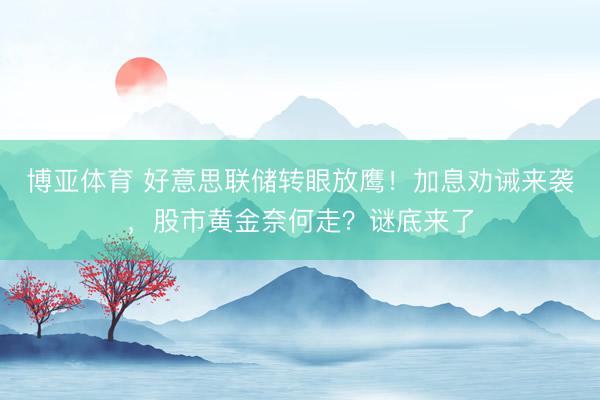 博亚体育 好意思联储转眼放鹰！加息劝诫来袭，股市黄金奈何走？谜底来了