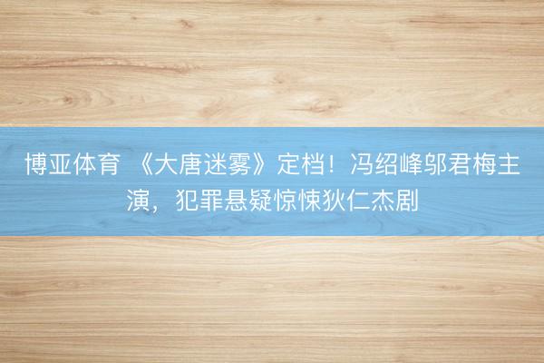 博亚体育 《大唐迷雾》定档!冯绍峰邬君梅主演,犯罪悬疑惊悚狄仁杰剧