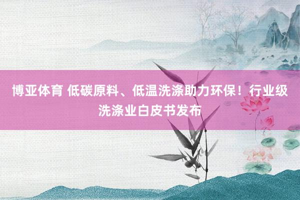 博亚体育 低碳原料、低温洗涤助力环保！行业级洗涤业白皮书发布